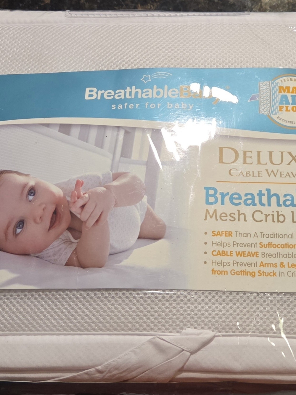 Breathable Baby Deluxe White Mesh Crib Liner